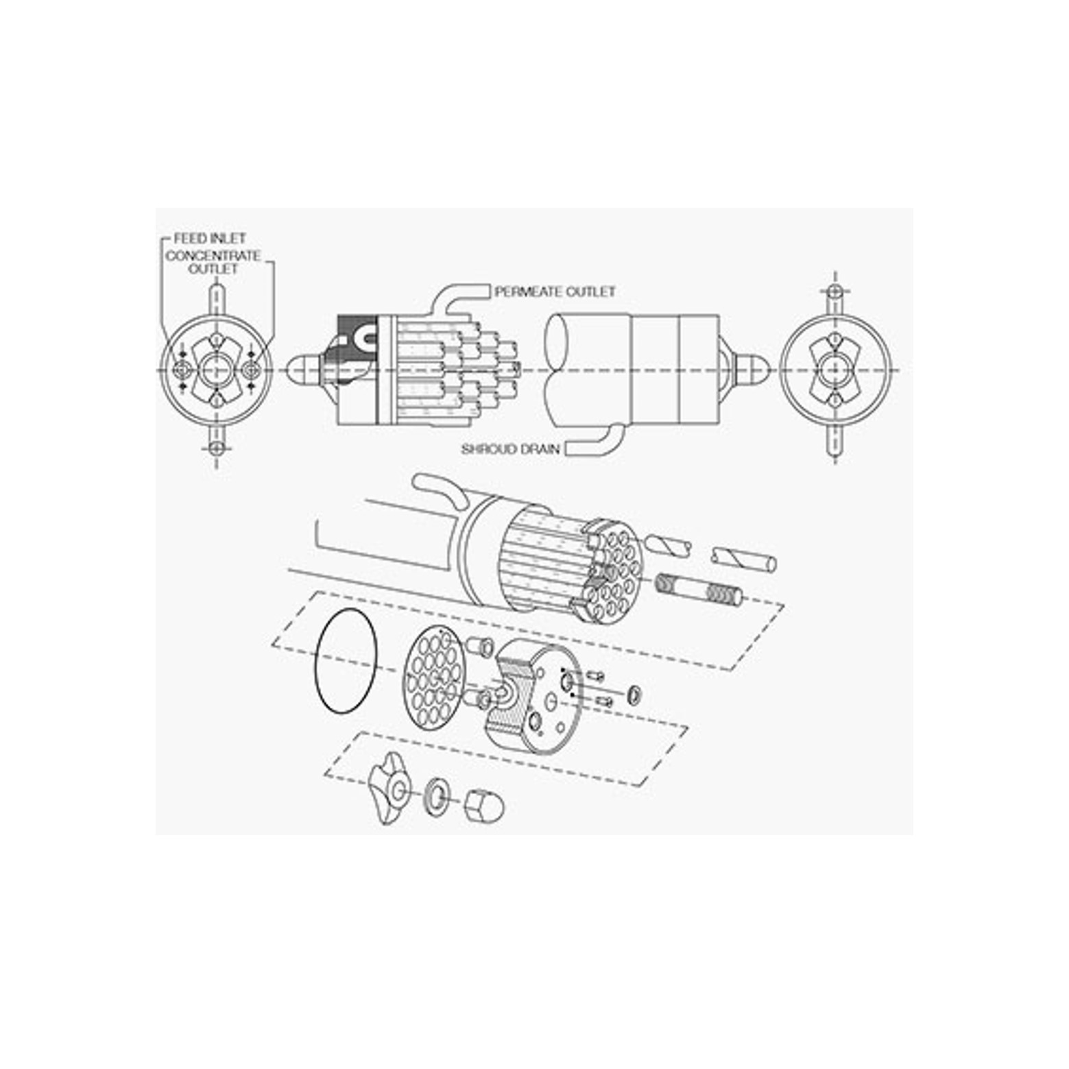 MEMBRANA TUBULAR SÉRIE B1 – ARRANJO DE FLUXO DA SÉRIE (RO)