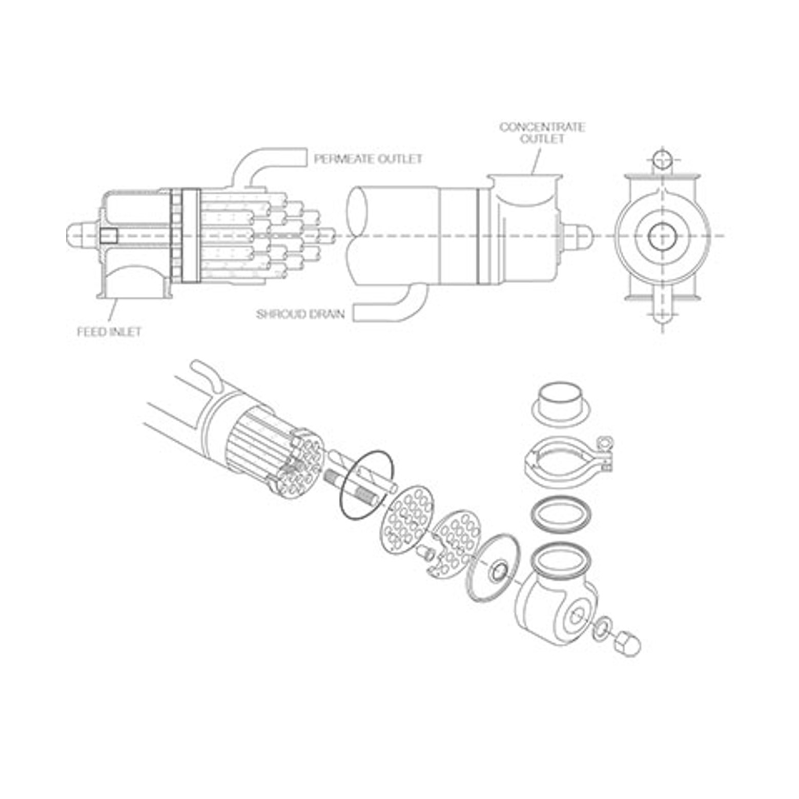 MEMBRANA TUBULAR SÉRIE B1 – ARRANJO DE FLUXO PARALELO (UF)